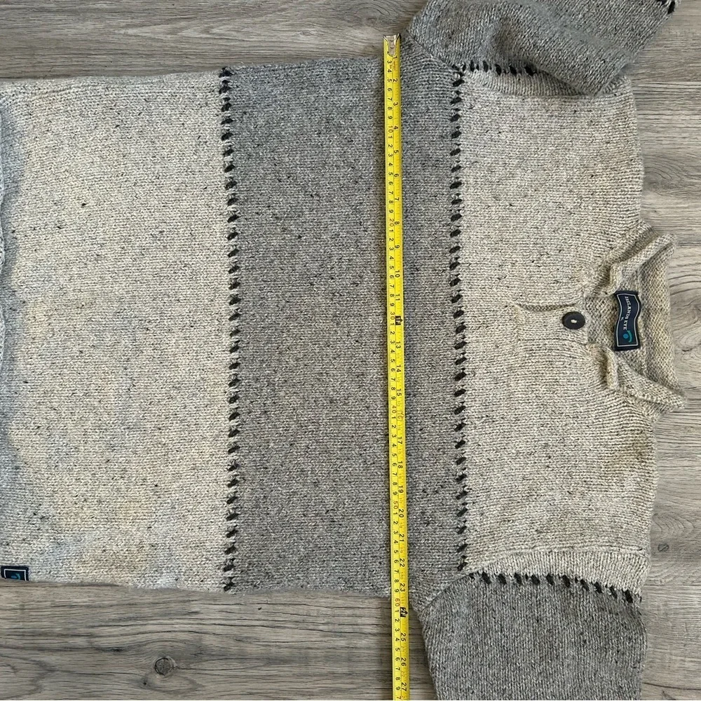Irelands Eye Wool Silk Blend‎ Sweater w/ Button Sz XL